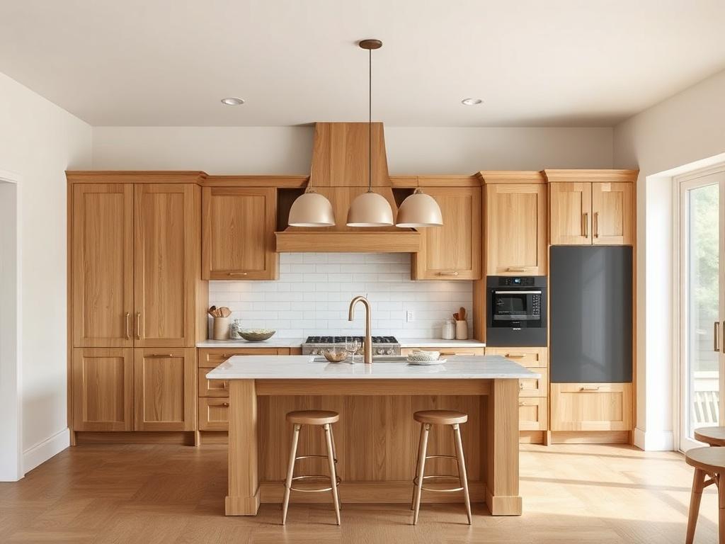 The kitchen is made of oak. The kitchen is made of oak.фото