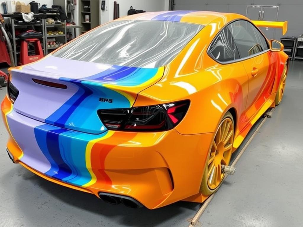 How to wrap a car with colored polyurethane?фото