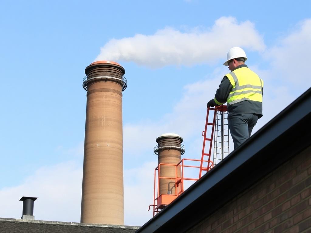 They service industrial chimneys at enterprises.фото
