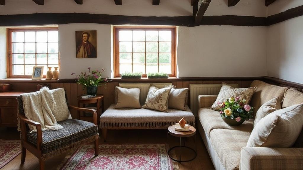 Woolen textiles for a country houseфото